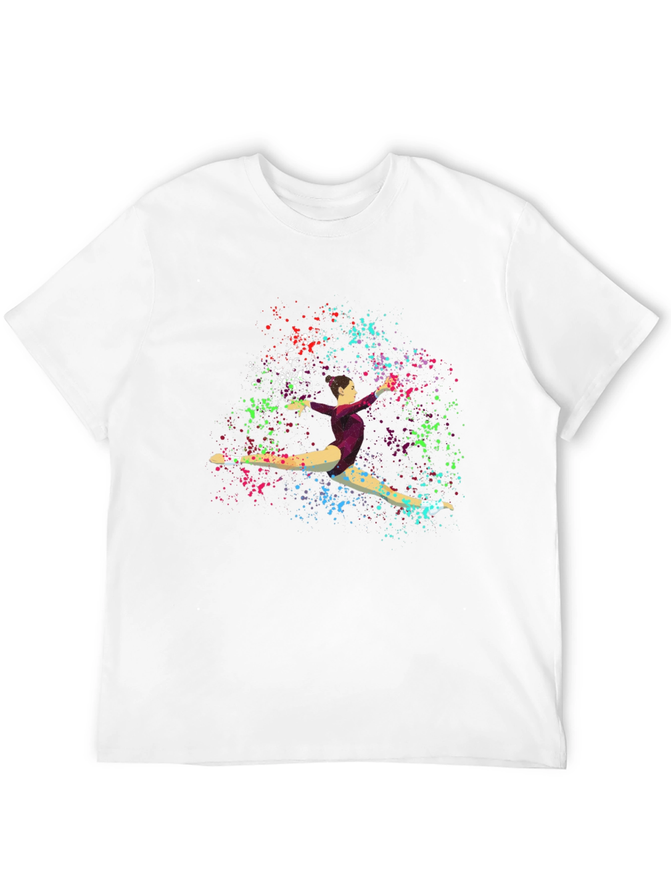 Gymnast Splatter Print Black T-Shirt