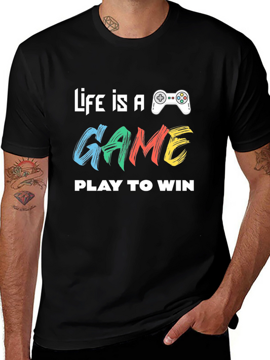 Life Is a Game Graphic Tee - Play to Win