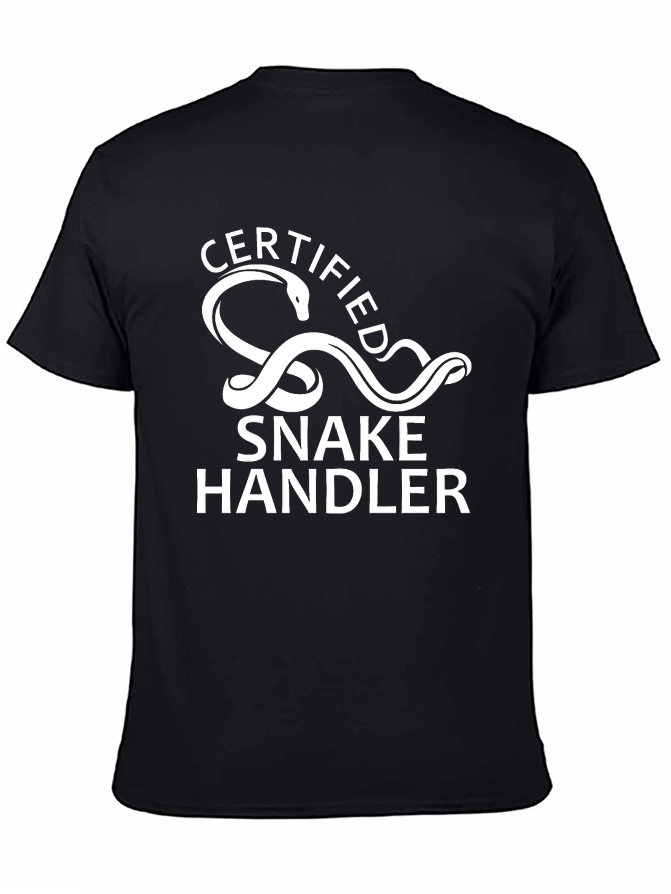 Certified Snake Handler Graphic Tee - Black Cotton Shirt