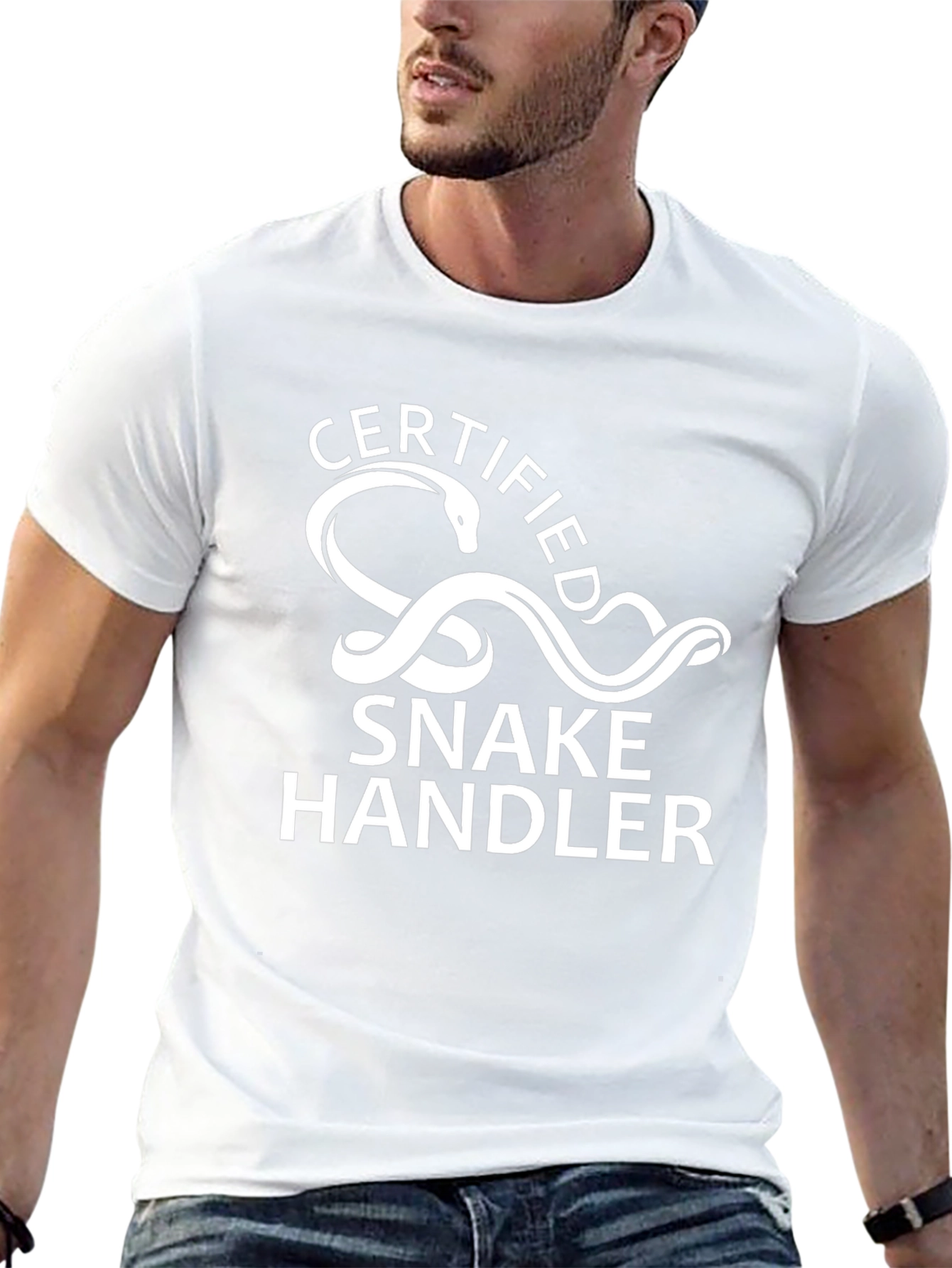 Certified Snake Handler Graphic Tee - Black Cotton Shirt