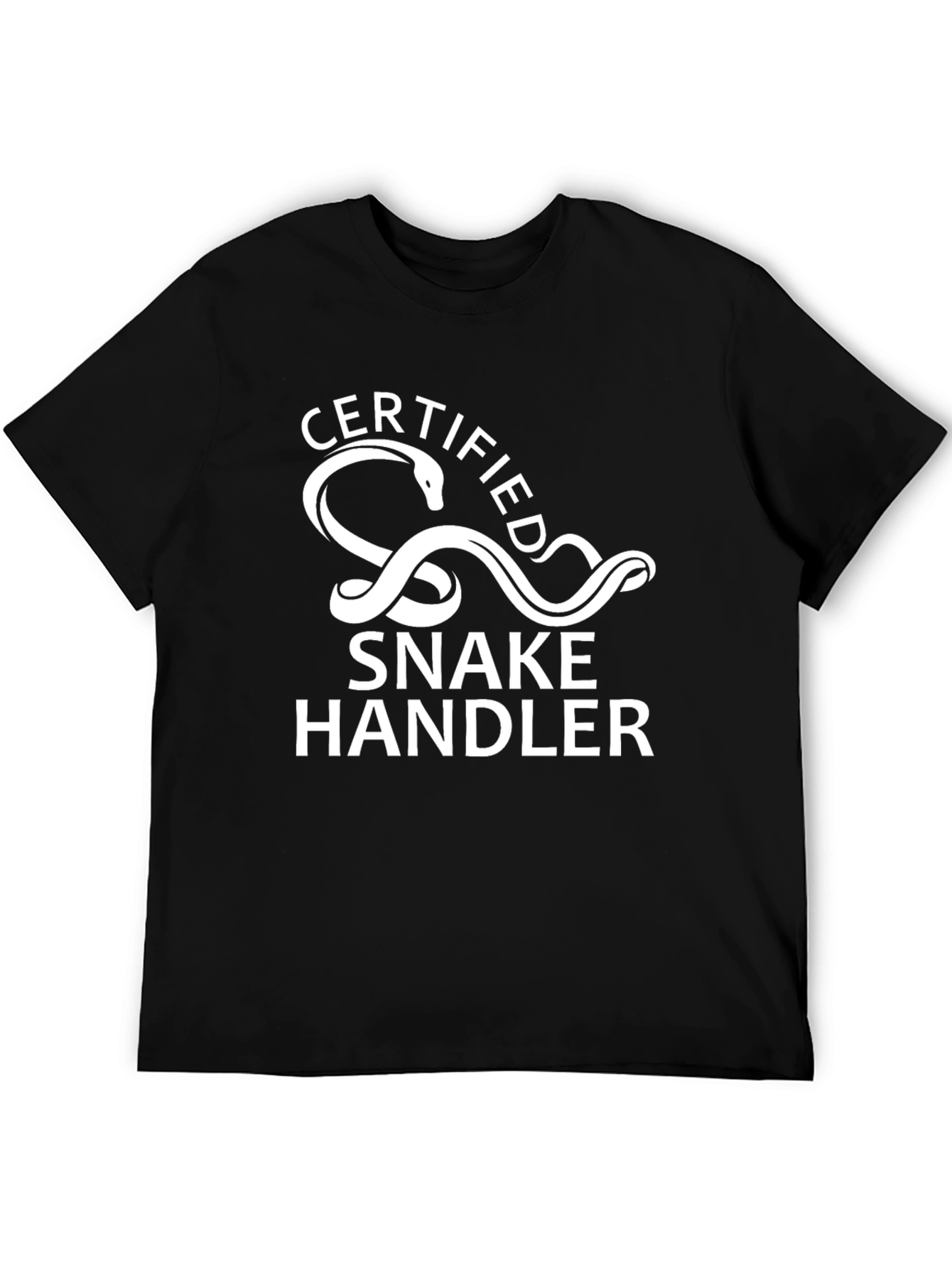 Certified Snake Handler Graphic Tee - Black Cotton Shirt