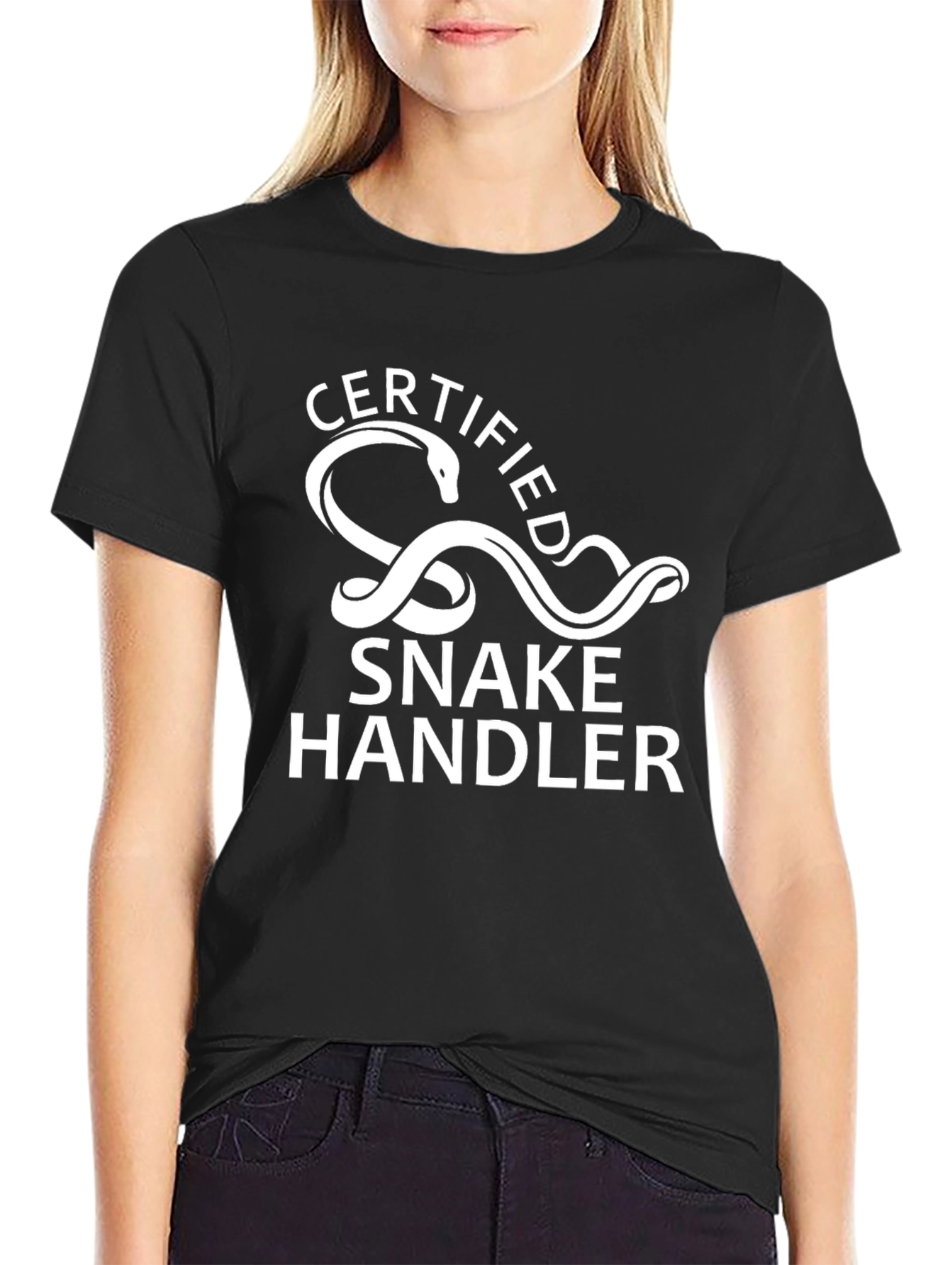 Certified Snake Handler Graphic Tee - Black Cotton Shirt