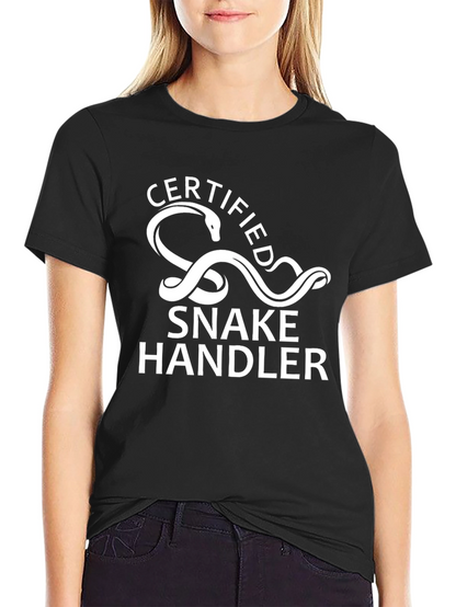 Certified Snake Handler Graphic Tee - Black Cotton Shirt
