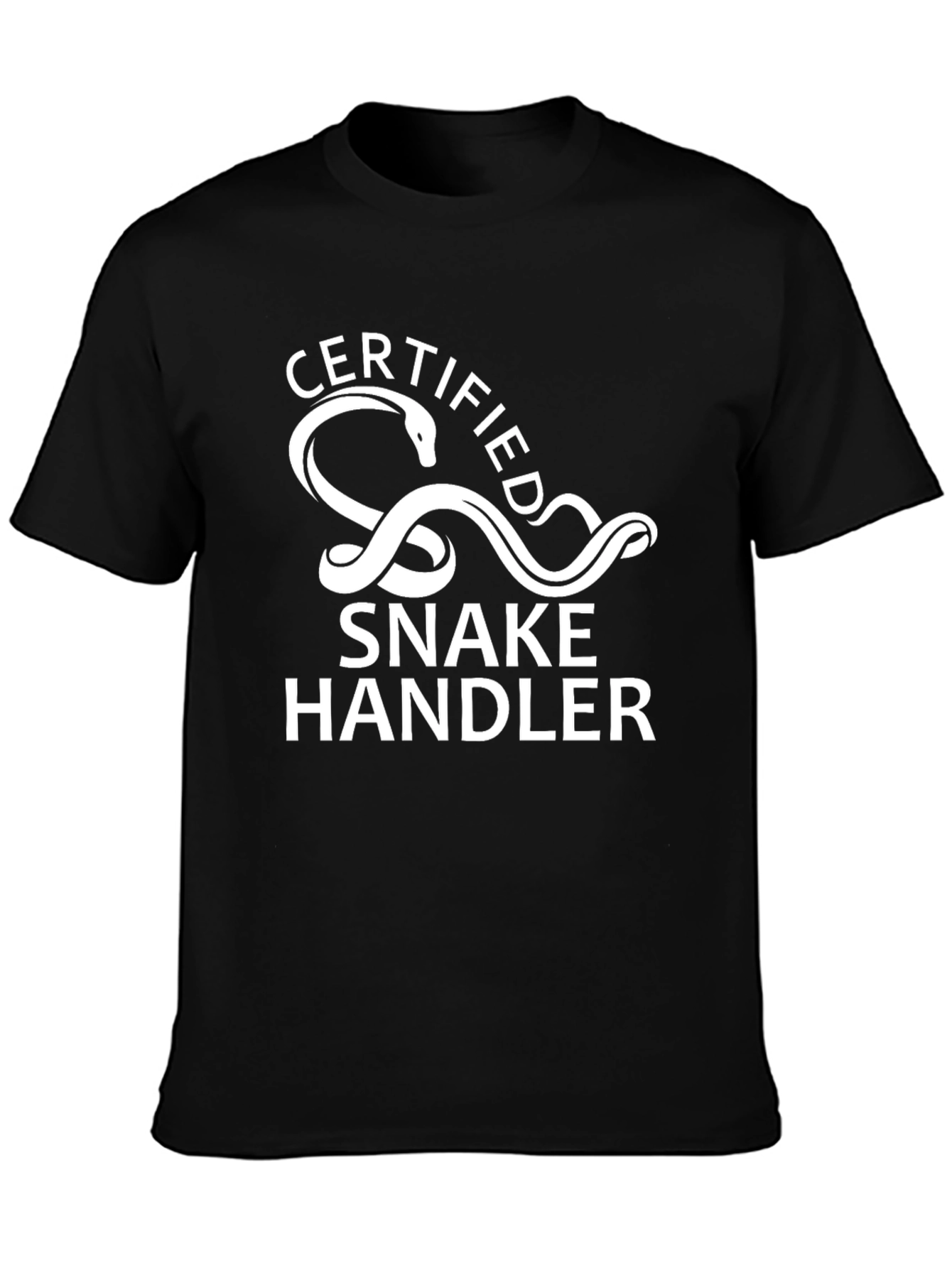 Certified Snake Handler Graphic Tee - Black Cotton Shirt