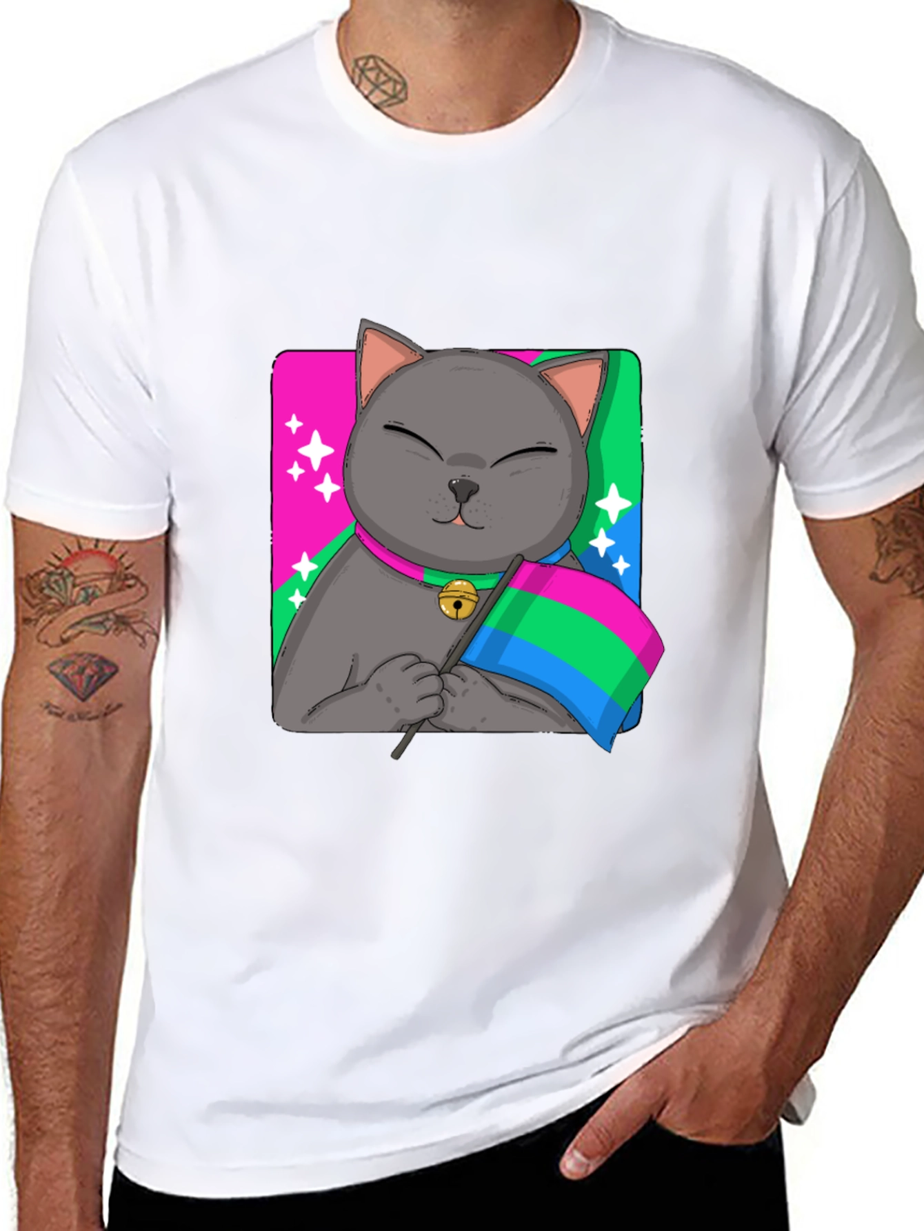 Pans Cat Pride T-Shirt - Unisex Softstyle Tee
