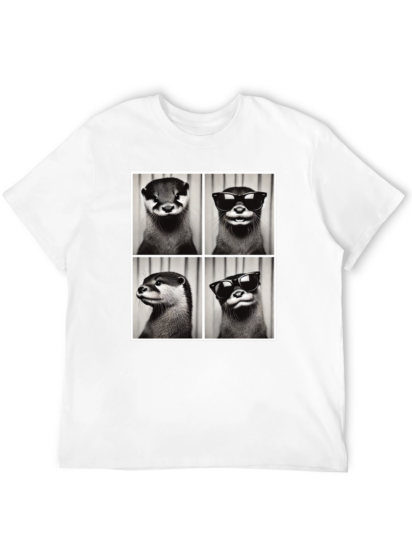 Otter Collage Graphic Tee - Cool Animal Shirt