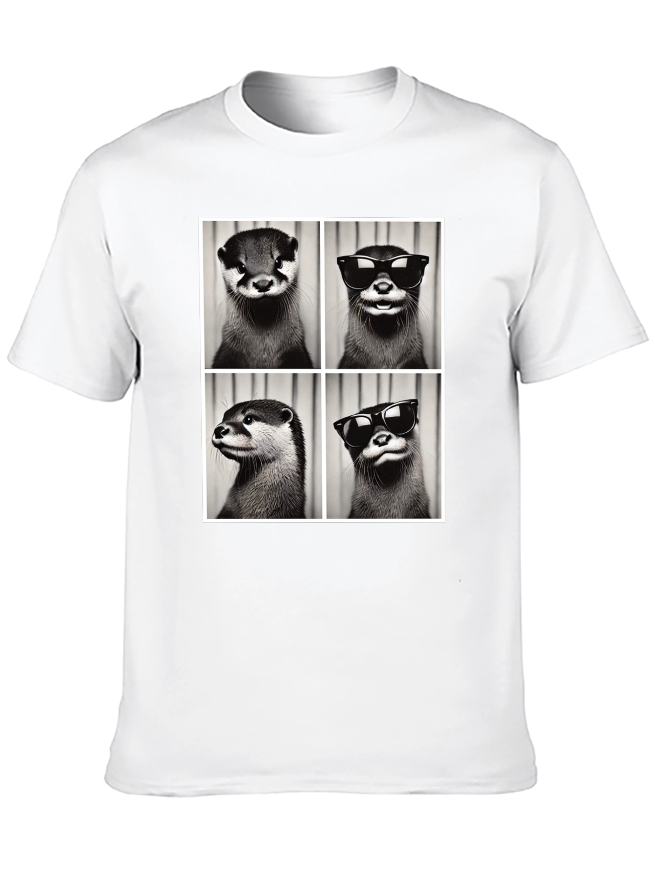 Otter Collage Graphic Tee - Cool Animal Shirt