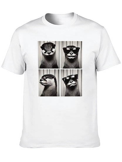 Otter Collage Graphic Tee - Cool Animal Shirt