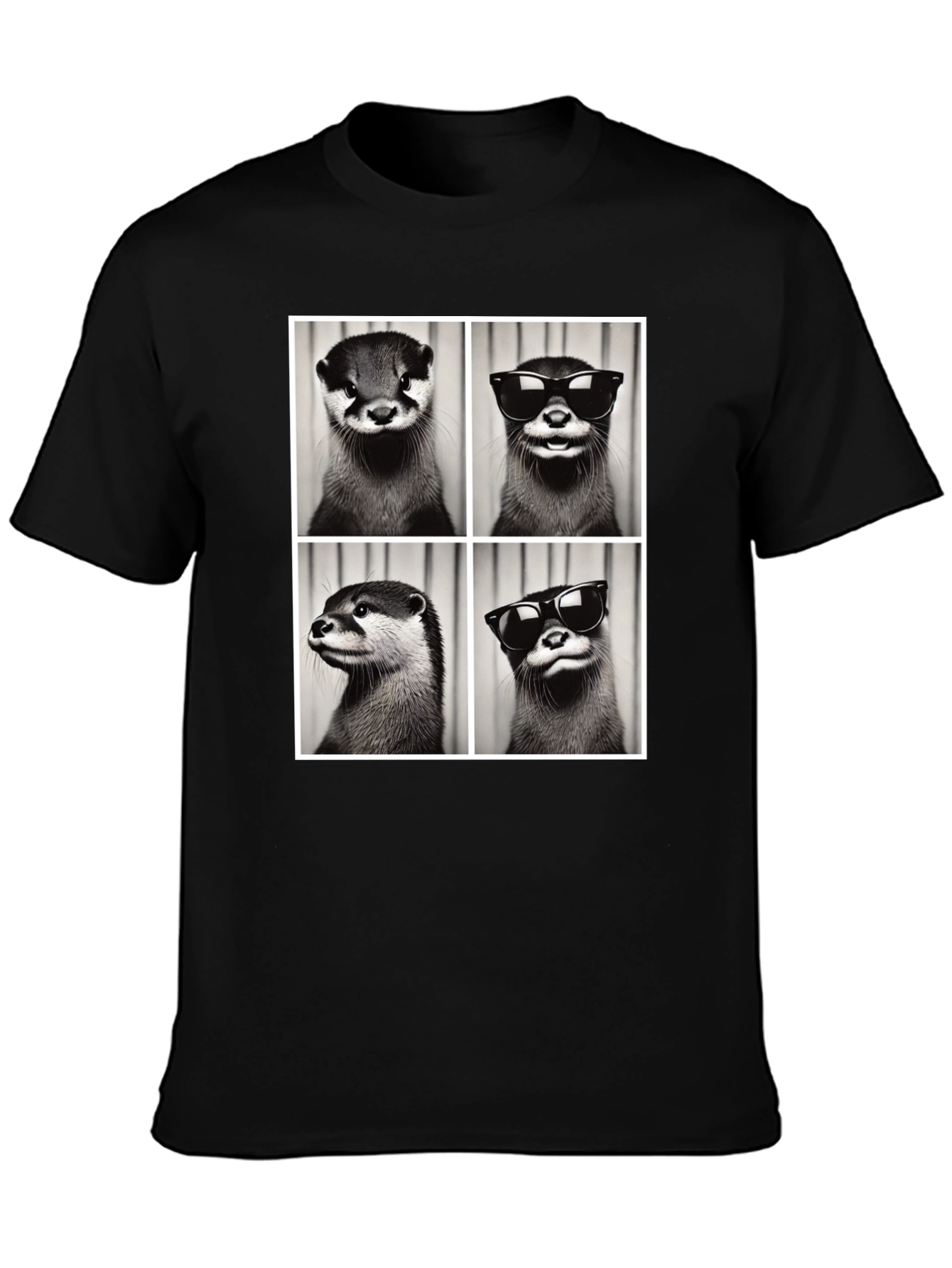 Otter Collage Graphic Tee - Cool Animal Shirt