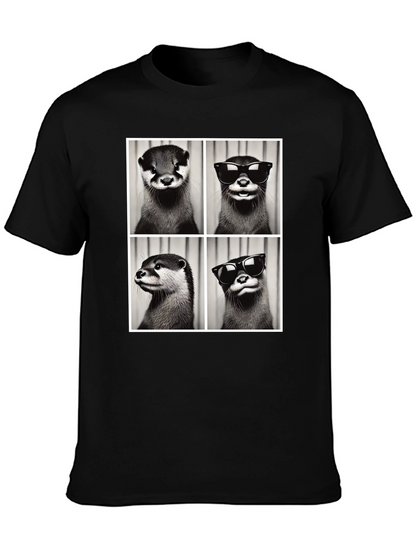 Otter Collage Graphic Tee - Cool Animal Shirt