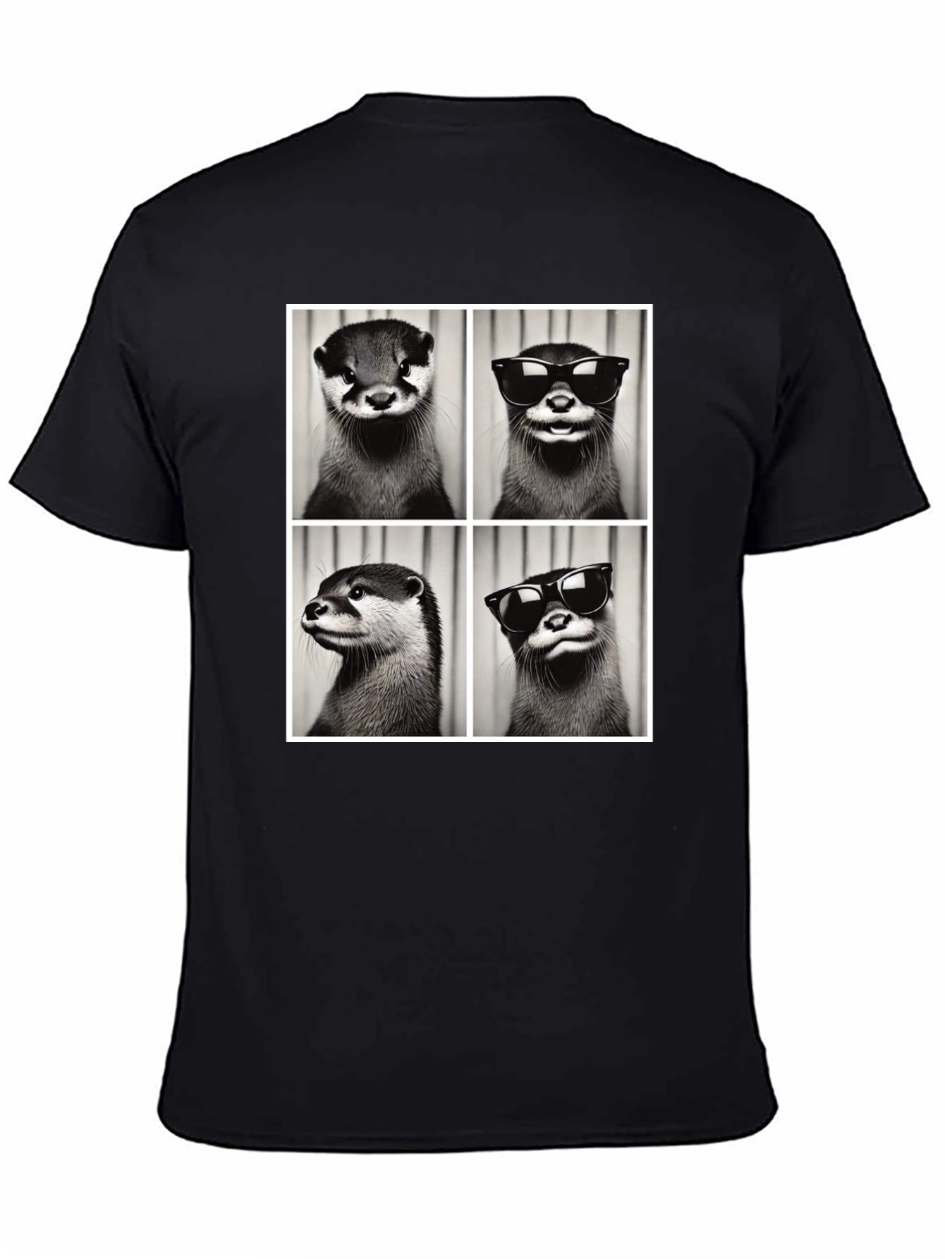 Otter Collage Graphic Tee - Cool Animal Shirt