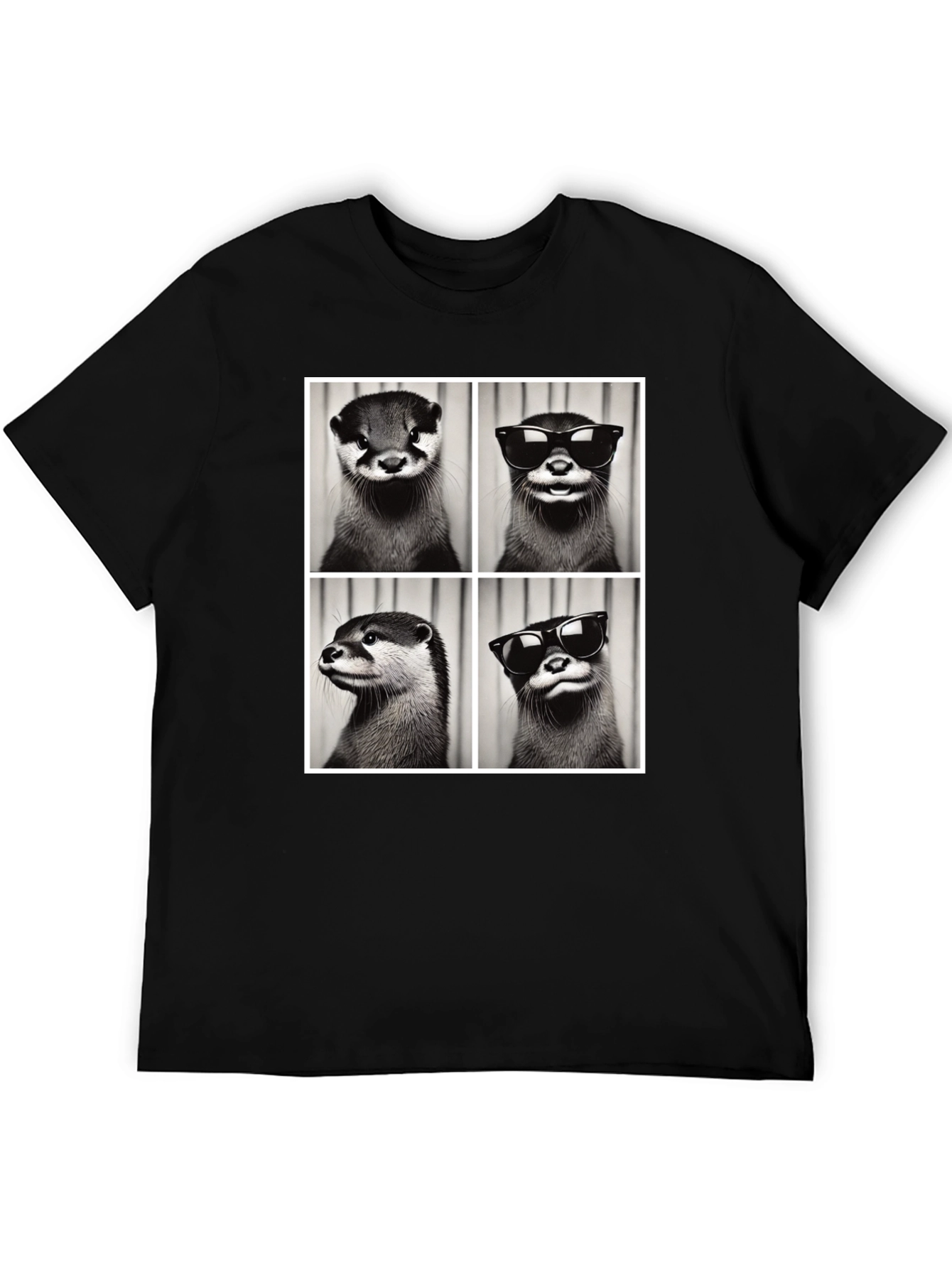 Otter Collage Graphic Tee - Cool Animal Shirt