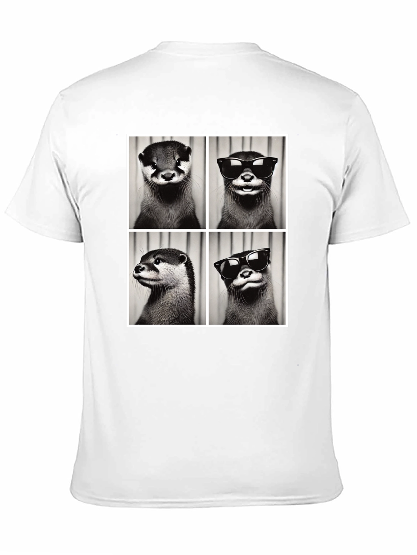 Otter Collage Graphic Tee - Cool Animal Shirt