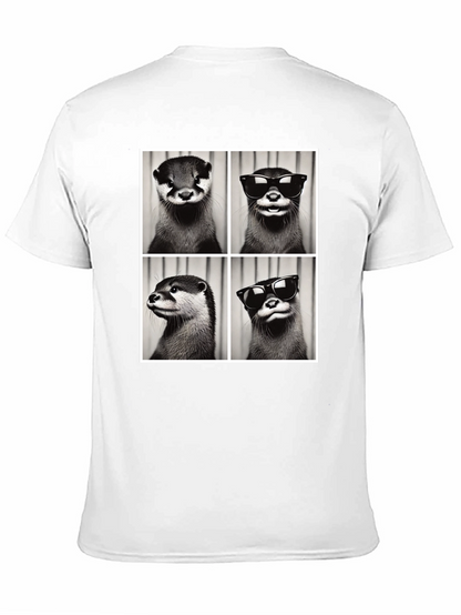 Otter Collage Graphic Tee - Cool Animal Shirt