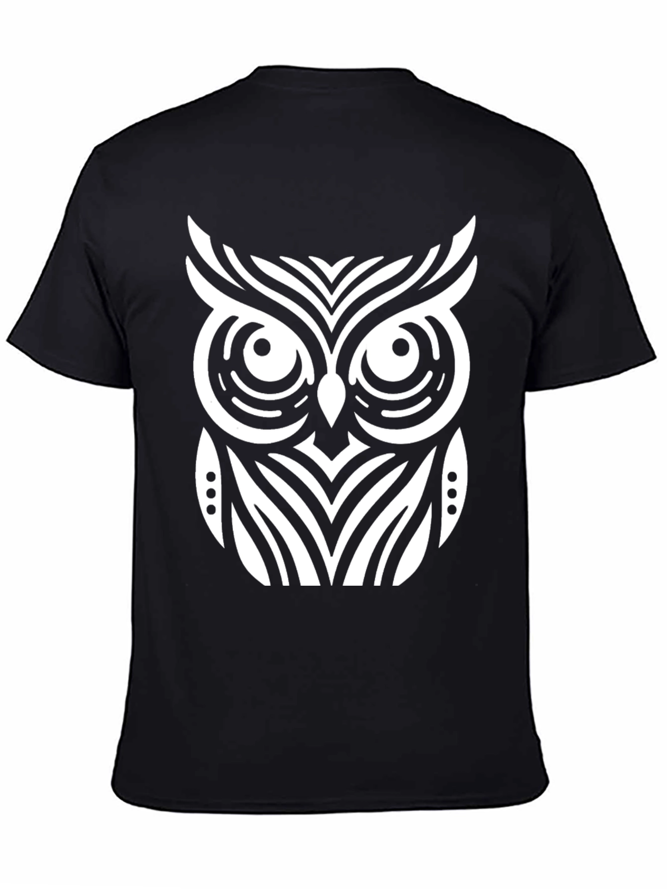 Owl Graphic T-Shirt - Black Cotton Blend