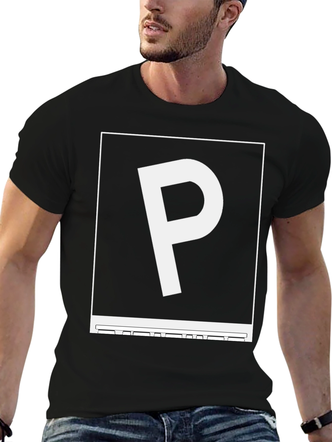 Graphic P Black Tee
