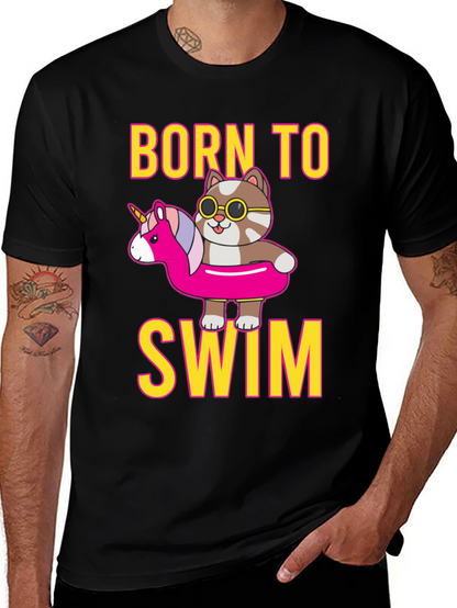 Born To Swim Cat T-Shirt