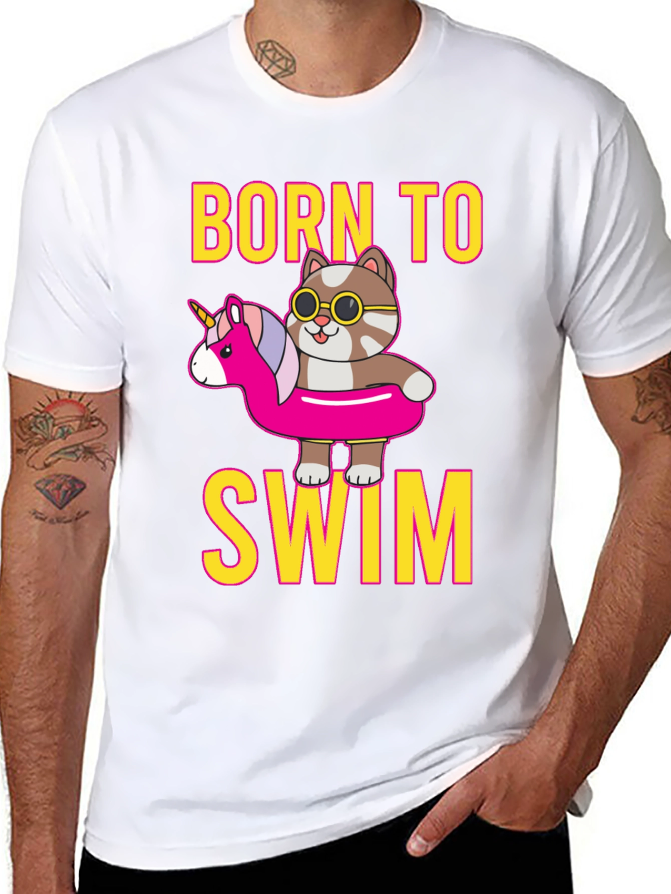 Born To Swim Cat T-Shirt