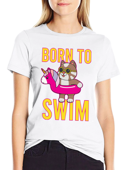 Born To Swim Cat T-Shirt