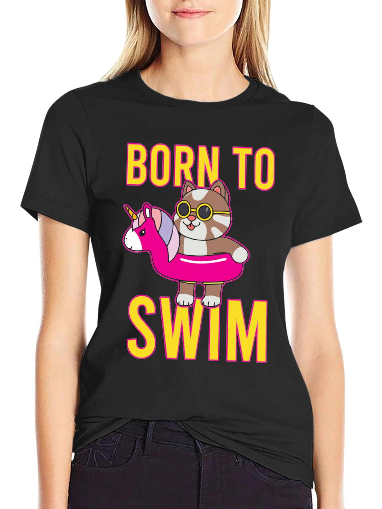Born To Swim Cat T-Shirt