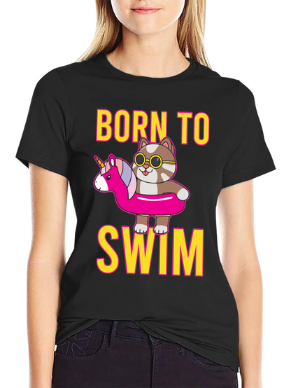 Born To Swim Cat T-Shirt