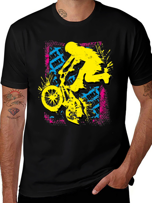 BMX Rider Graphic Print Black Tee