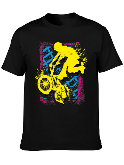 BMX Rider Graphic Print Black Tee