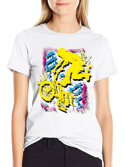 BMX Rider Graphic Print Black Tee