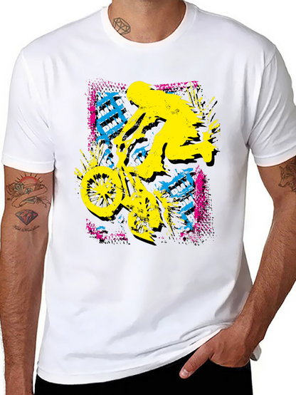 BMX Rider Graphic Print Black Tee