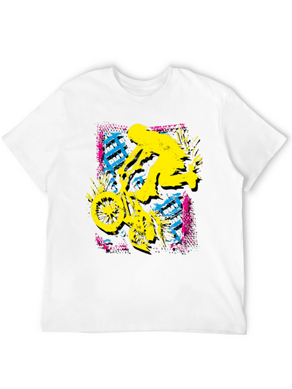 BMX Rider Graphic Print Black Tee