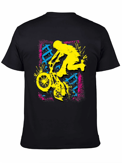 BMX Rider Graphic Print Black Tee