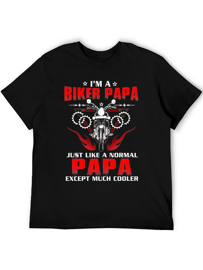 Biker Papa T-Shirt - Cool Dad Tee