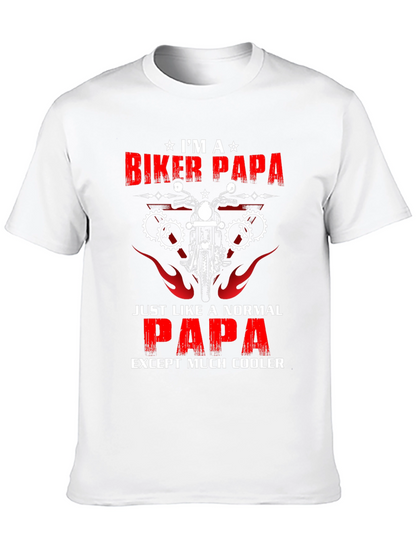 Biker Papa T-Shirt - Cool Dad Tee