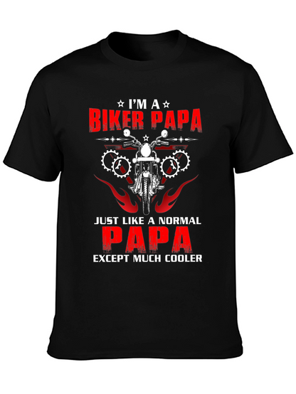 Biker Papa T-Shirt - Cool Dad Tee
