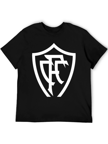 Stylish Black T-Shirt with White Emblem