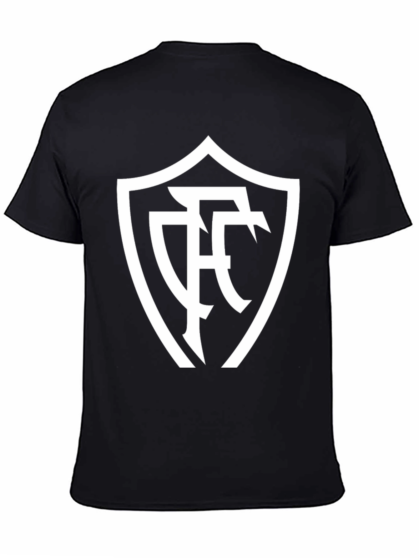 Stylish Black T-Shirt with White Emblem