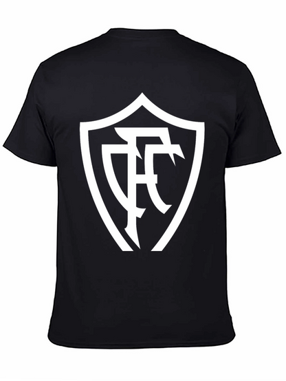 Stylish Black T-Shirt with White Emblem