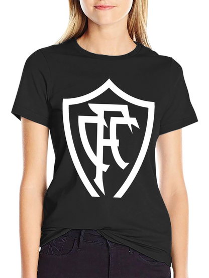 Stylish Black T-Shirt with White Emblem