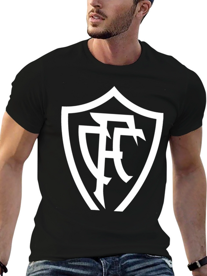 Stylish Black T-Shirt with White Emblem