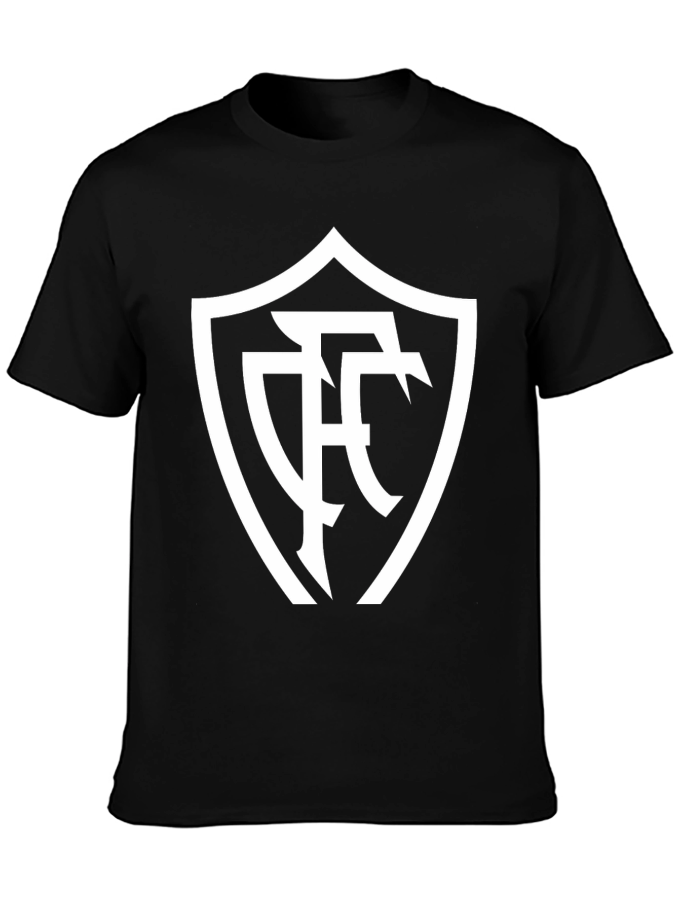 Stylish Black T-Shirt with White Emblem