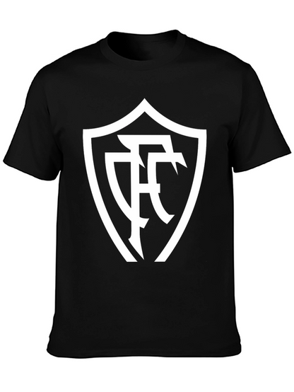 Stylish Black T-Shirt with White Emblem