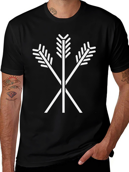 Arrow Emblem Black T-Shirt | Tribal Symbol Tee