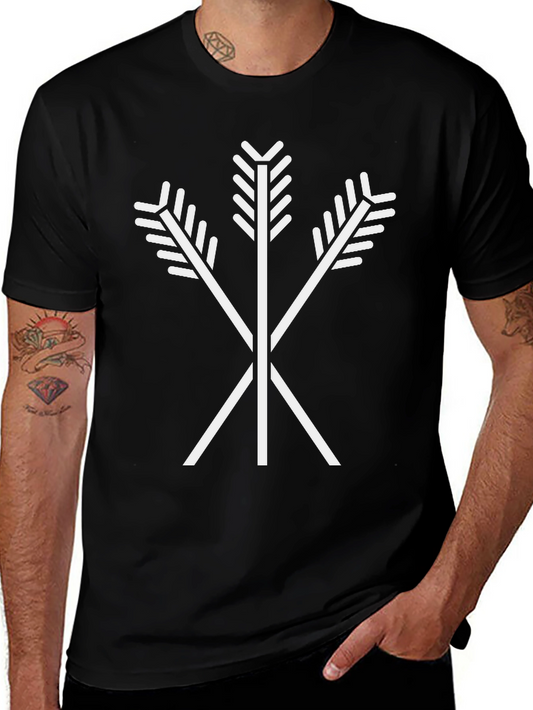 Arrow Emblem Black T-Shirt | Tribal Symbol Tee
