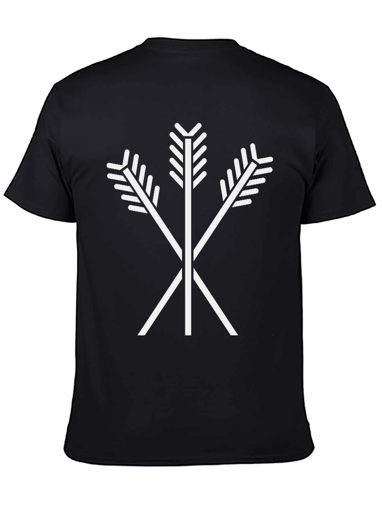 Arrow Emblem Black T-Shirt | Tribal Symbol Tee