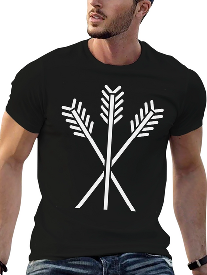 Arrow Emblem Black T-Shirt | Tribal Symbol Tee