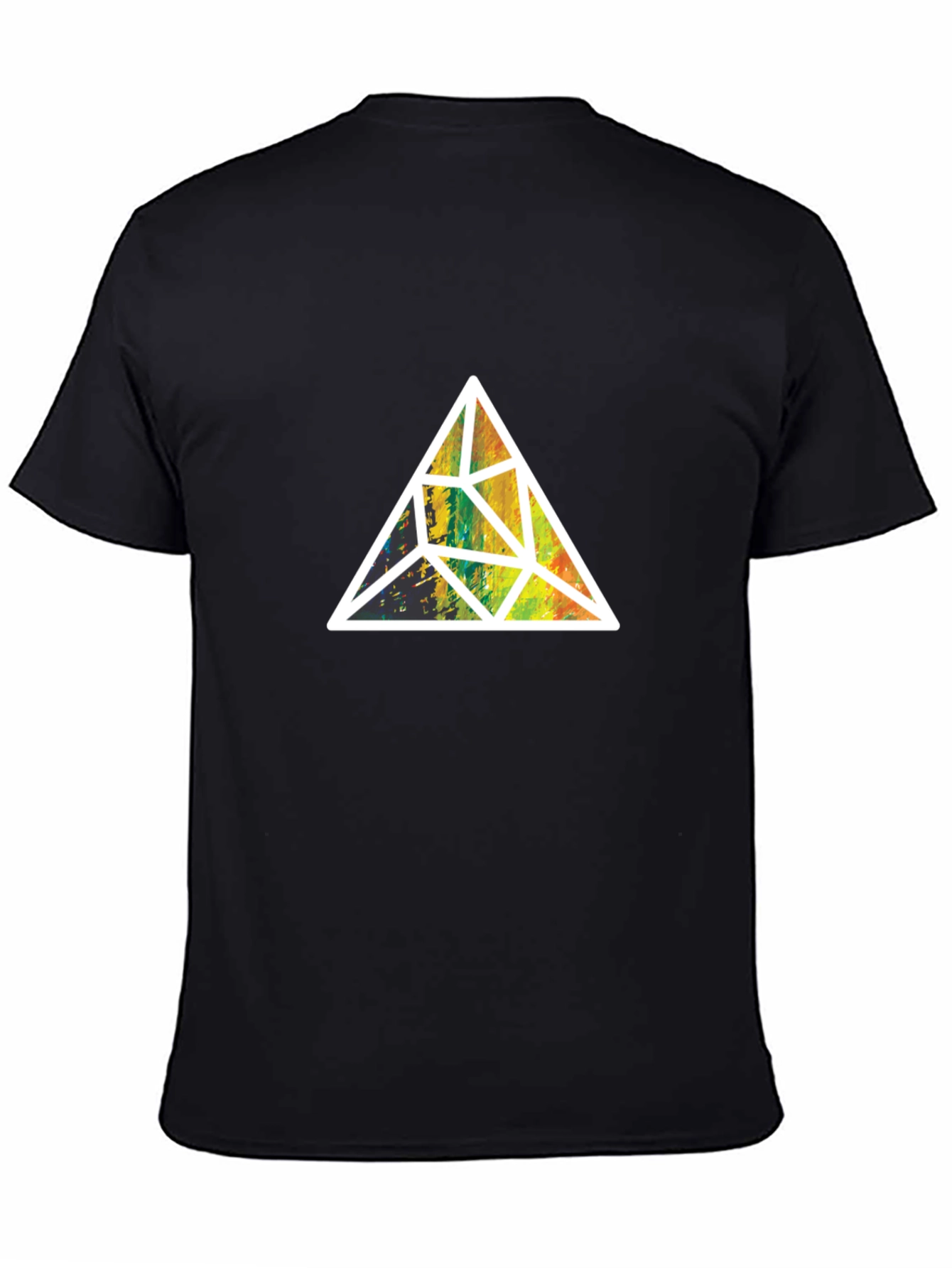 Geometric Triangle Graphic Tee - Stylish Mens Black T-Shirt