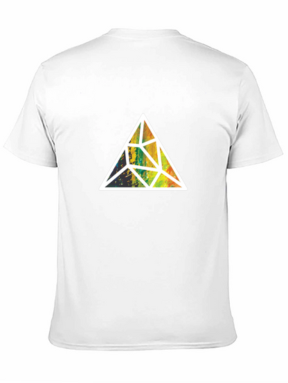 Geometric Triangle Graphic Tee - Stylish Mens Black T-Shirt