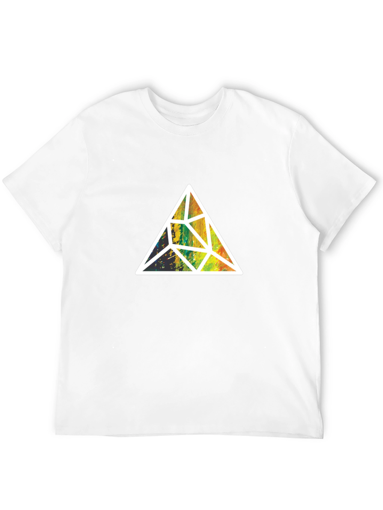 Geometric Triangle Graphic Tee - Stylish Mens Black T-Shirt
