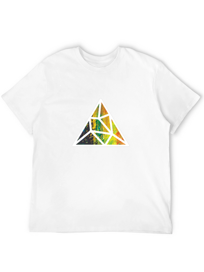 Geometric Triangle Graphic Tee - Stylish Mens Black T-Shirt