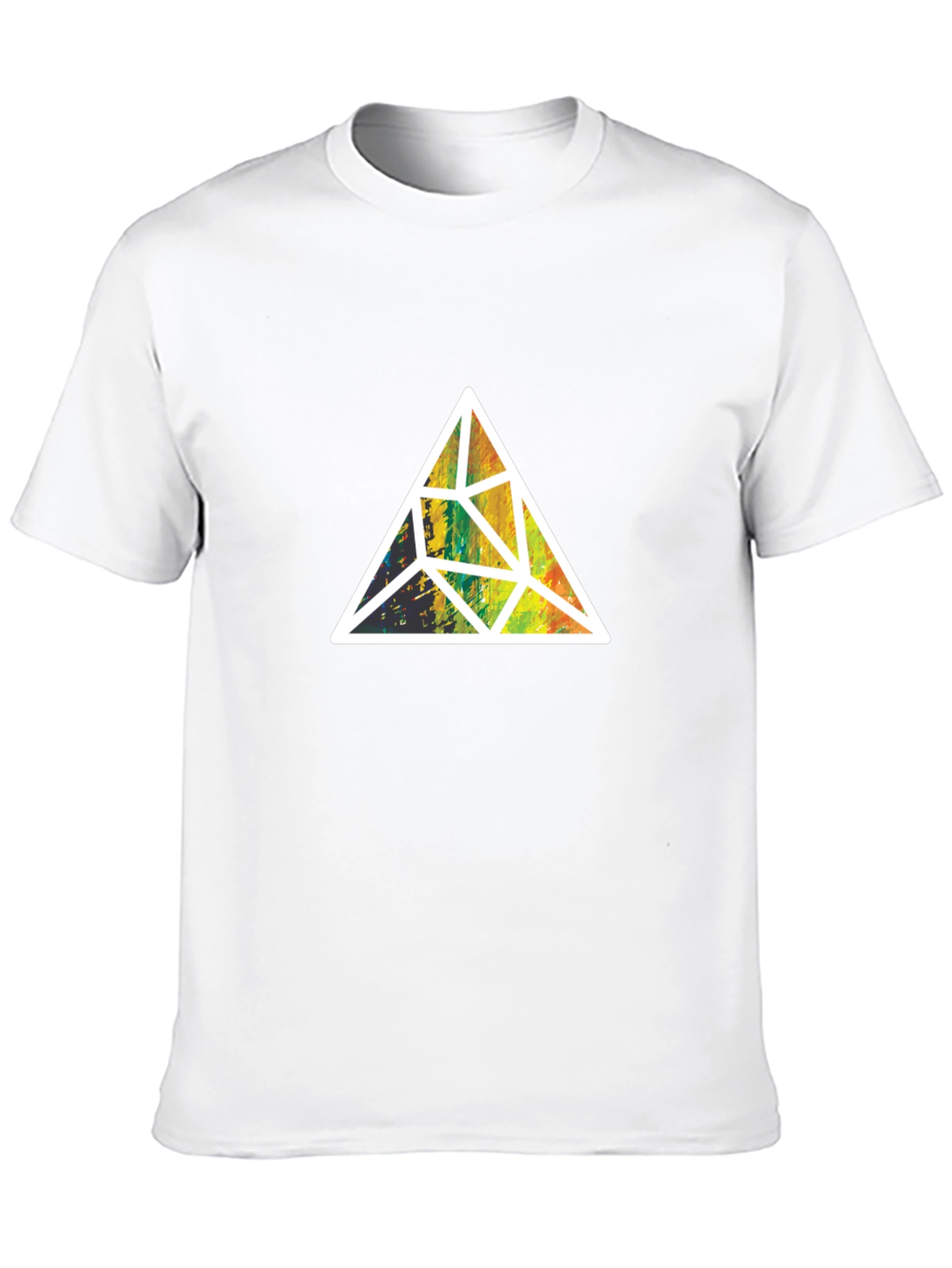 Geometric Triangle Graphic Tee - Stylish Mens Black T-Shirt